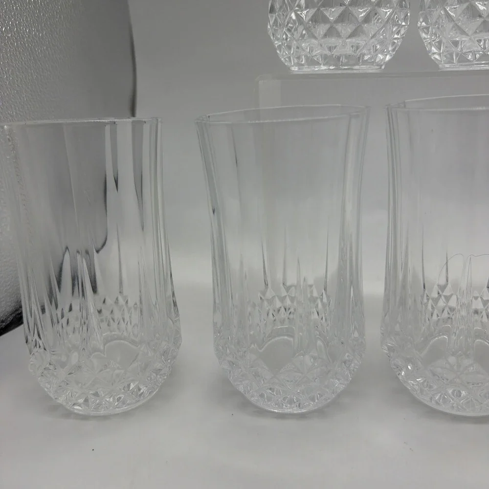 (8)‎ Vtg Cristal D'Arques Longchamp Crystal Iced Tea Glass Tumblers 5.25